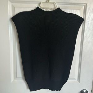 NEW Black sleeveless ribbed sweater